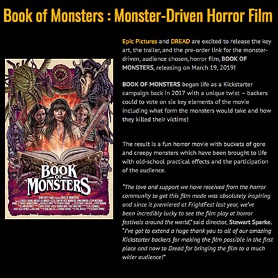 Book of Monsters : Monster-Driven Horror Film